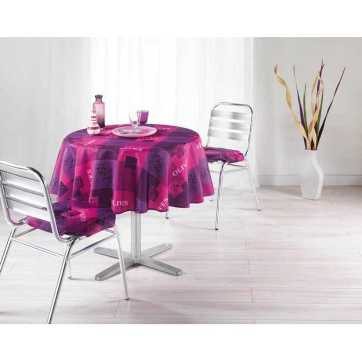 Paris Prix Nappe Polyester 180cm Provencia Rose