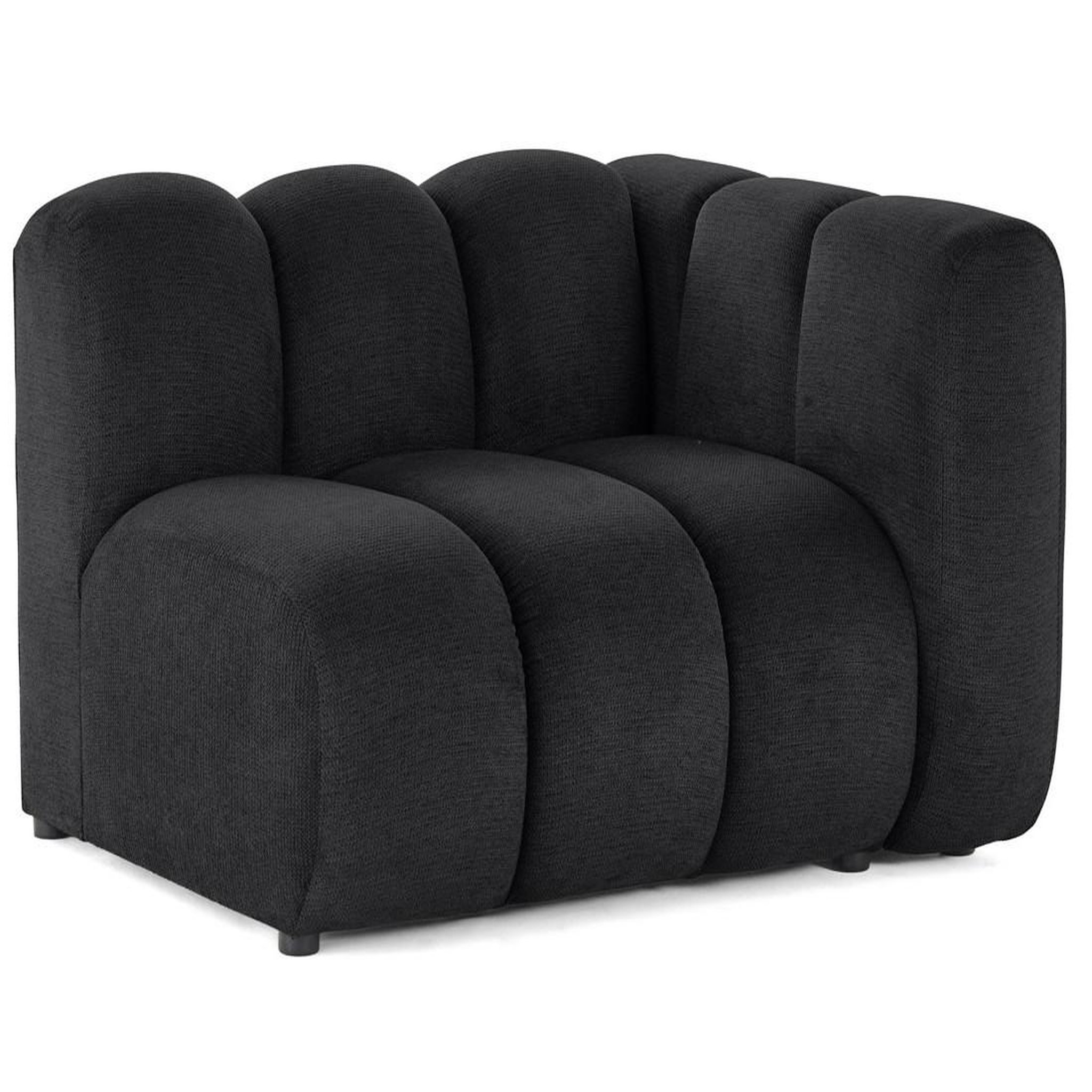 LISA DESIGN Debbie - module d'assise droit en tissu texturé. Coloris disponibles : Rose, Bleu, Noir, Marron, Beige, Vert, Gris, Orange