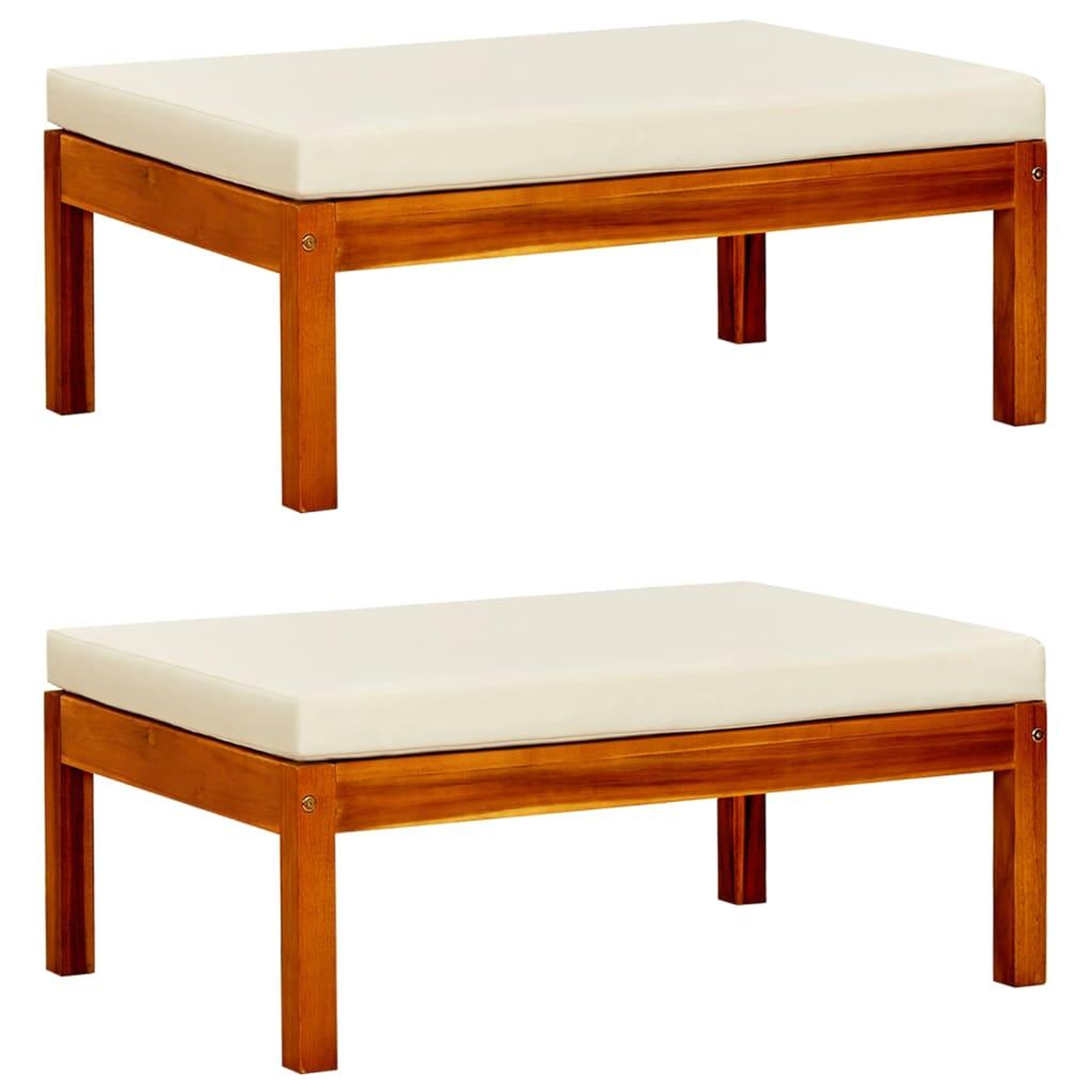 Voir la diapositive 1 : VIDAXL Repose-pieds de jardin lot de 2 Bois d'acacia massif