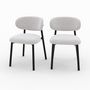 Voir la diapositive 1 : Rendez vous déco Lot de 2 chaises en tissu gris clair chiné et pieds en métal noir - Nao