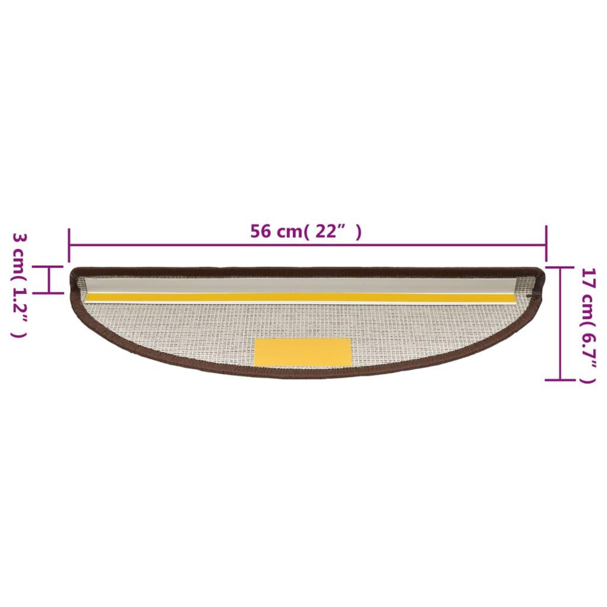 Voir la diapositive 6 : VIDAXL Tapis d'escalier 15 pcs Marron cafe 56 x 17 x 3 cm