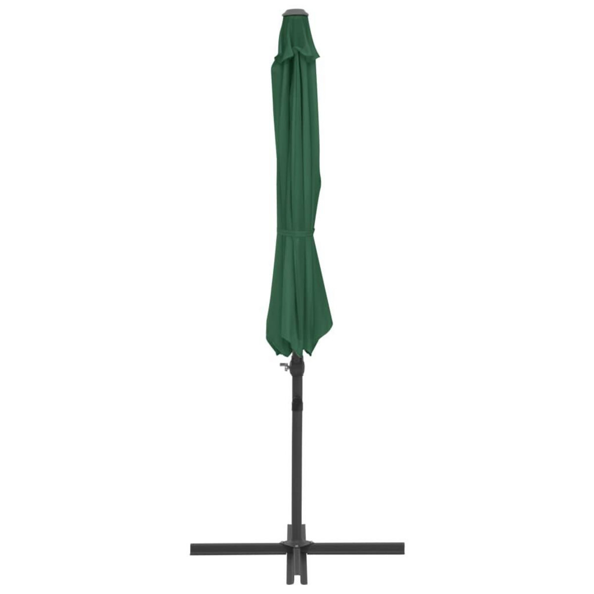 VIDAXL Parasol de jardin en porte-a-faux avec mat en acier vert