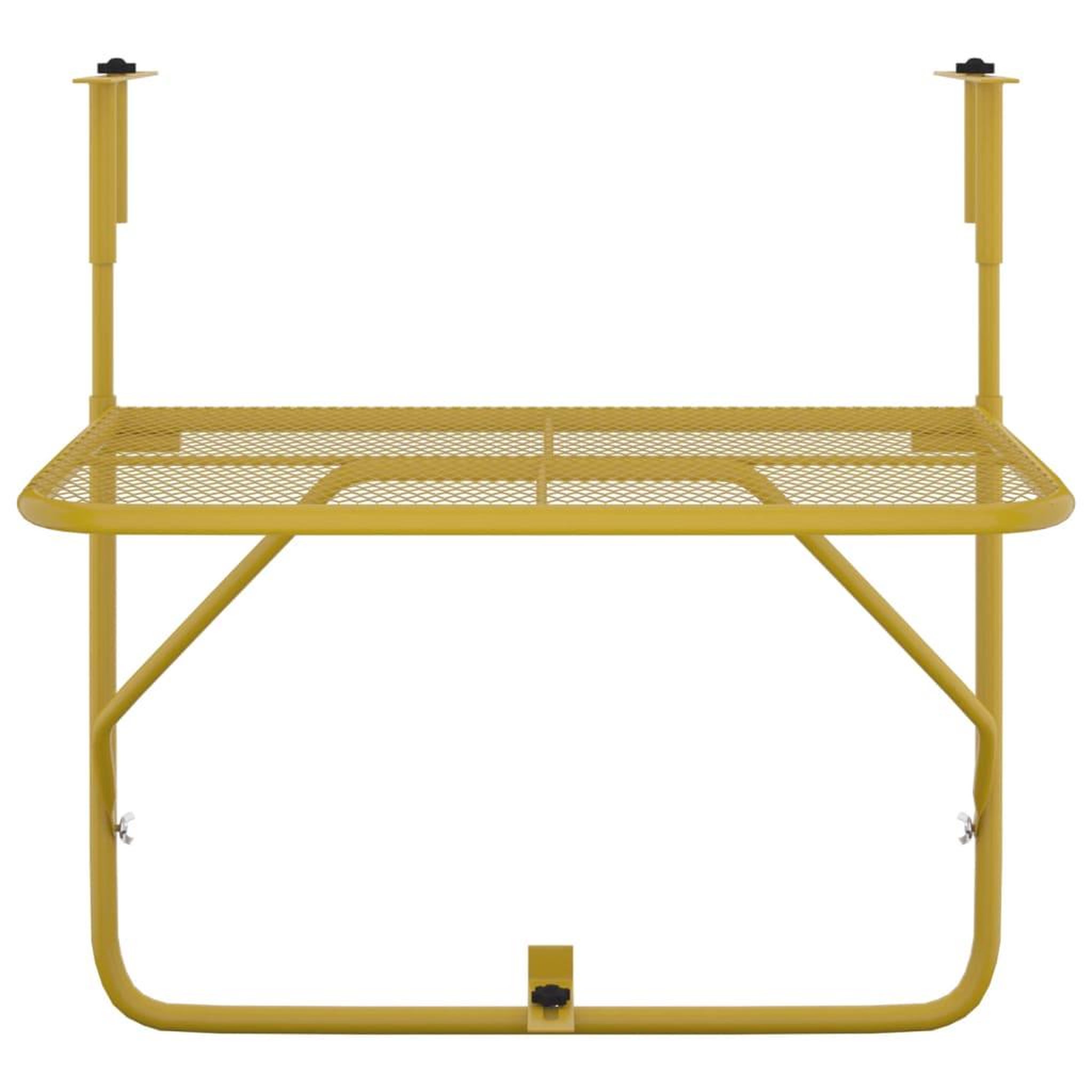Voir la diapositive 3 : VIDAXL Table de balcon Dore 60x40 cm Acier