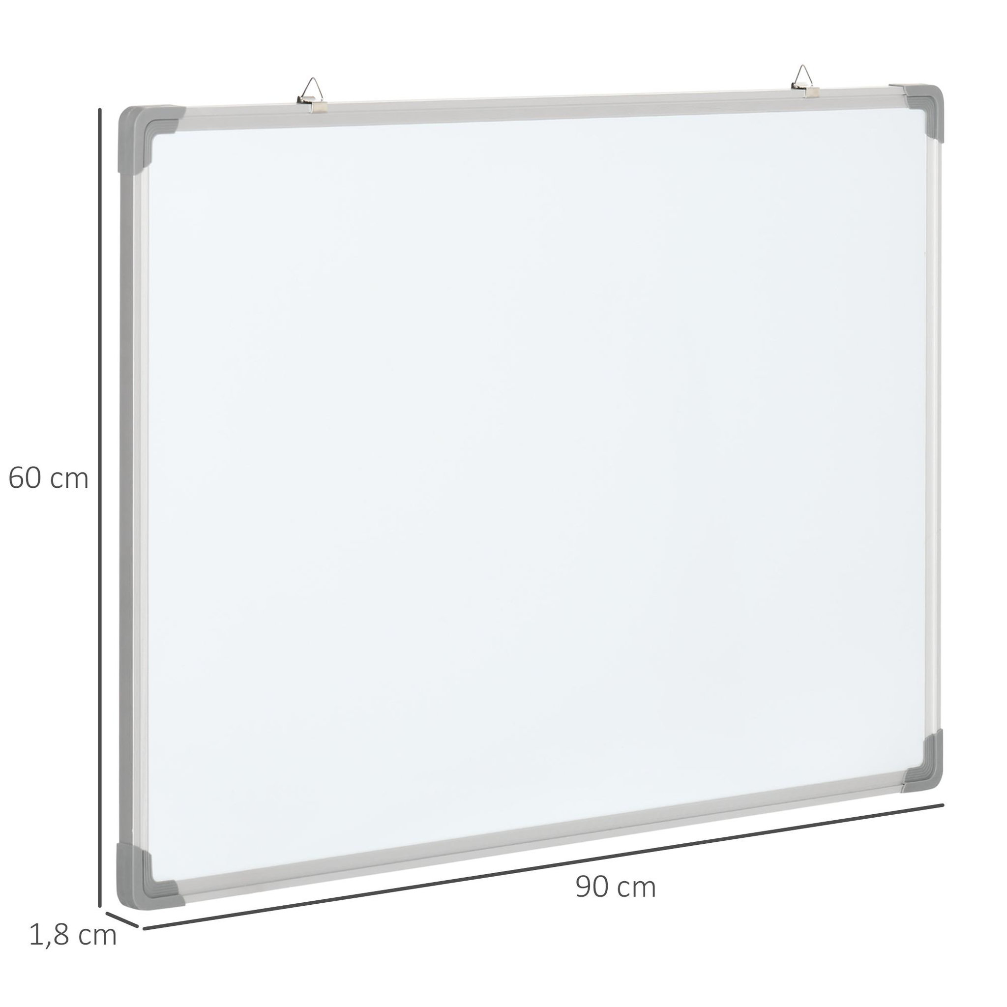 Voir la diapositive 3 : HOMCOM HOMCOM Tableau blanc aimante magnetique cadre aluminium 90x60cm