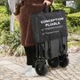 Voir la diapositive 4 : OUTSUNNY Chariot de jardin pliable 4 roues poignée télescopique réglable rangements noir