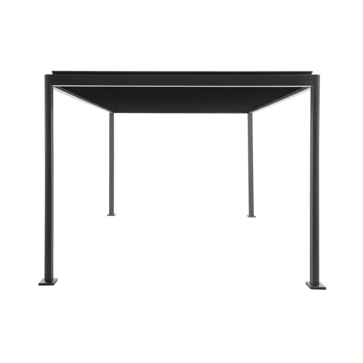 SWEEEK Pergola bioclimatique aux pieds arrondis aluminium et acier lames orientables 4x3m - Imperial