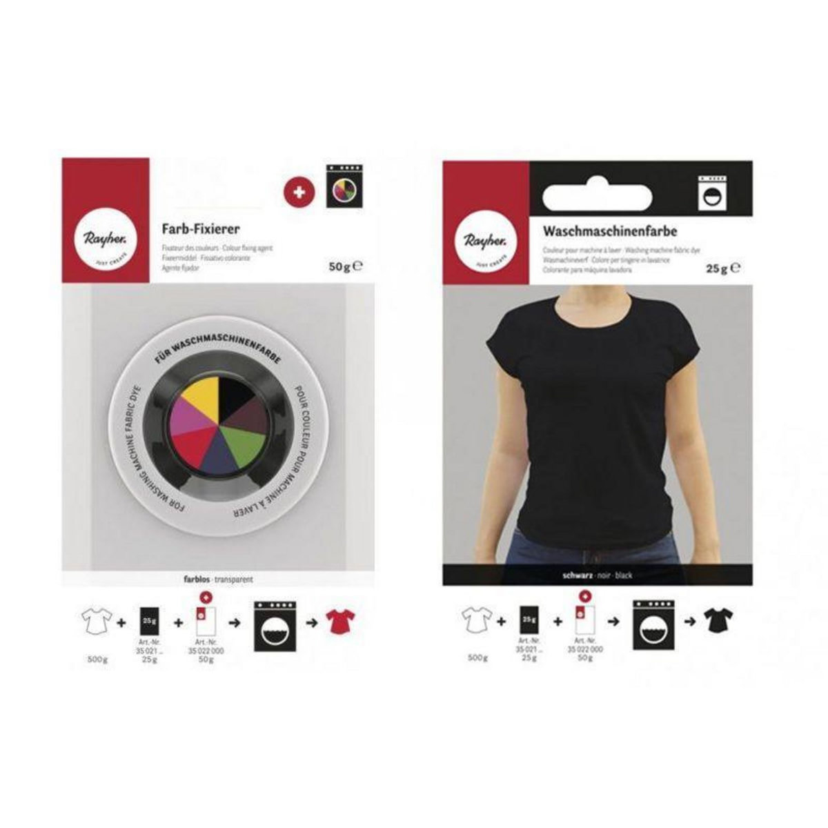 Rayher Fixateur + colorant textile pour lave-linge - Noir