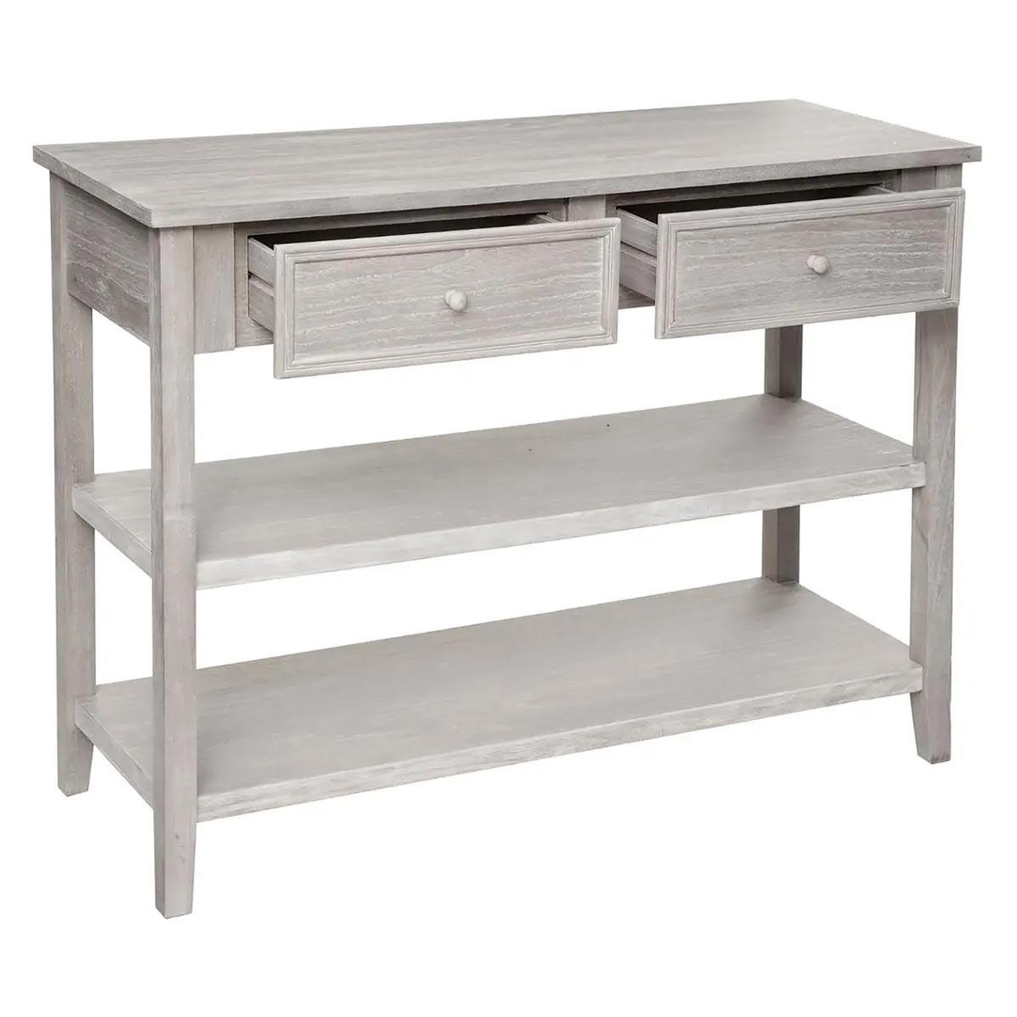 Voir la diapositive 2 : ATMOSPHERA Console 2 tiroirs en bois  charme  110cm naturel