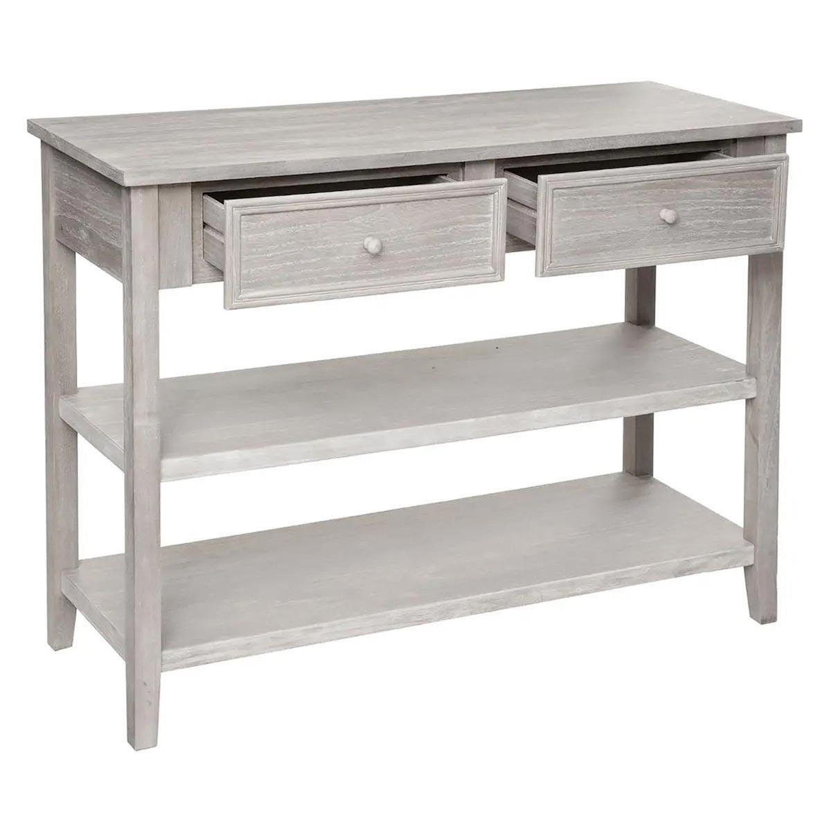 ATMOSPHERA Console 2 Tiroirs en Bois  Charme  110cm Naturel