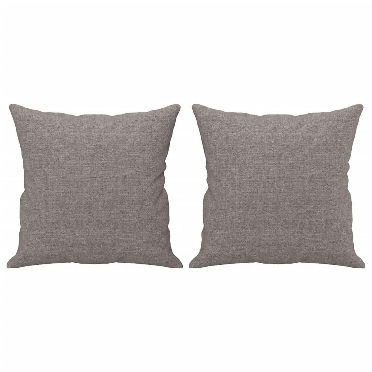 VIDAXL Canape 2 places avec oreillers decoratifs taupe 120 cm tissu
