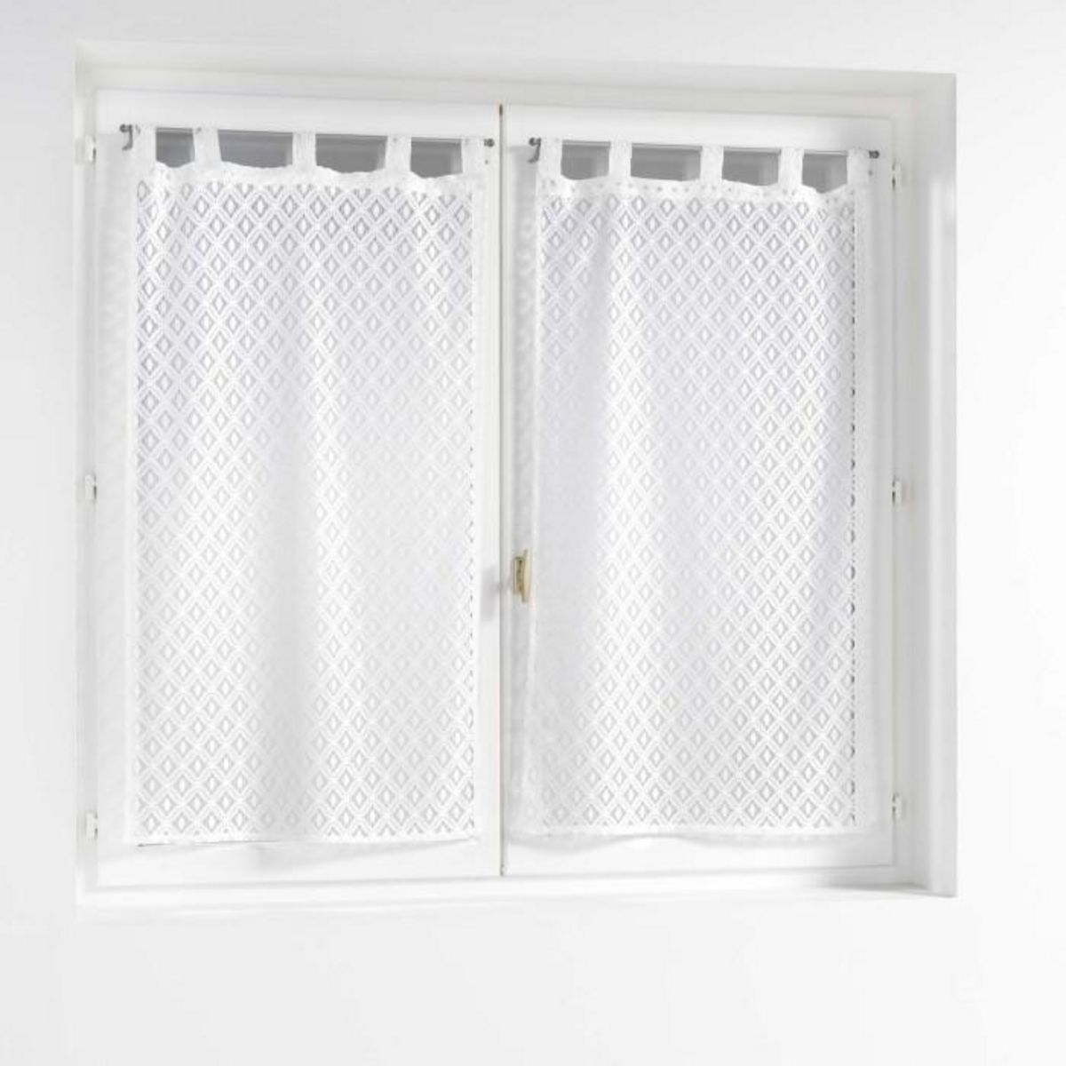 Paris Prix Paire de Voilages Maille  Odilia  60x120cm Blanc