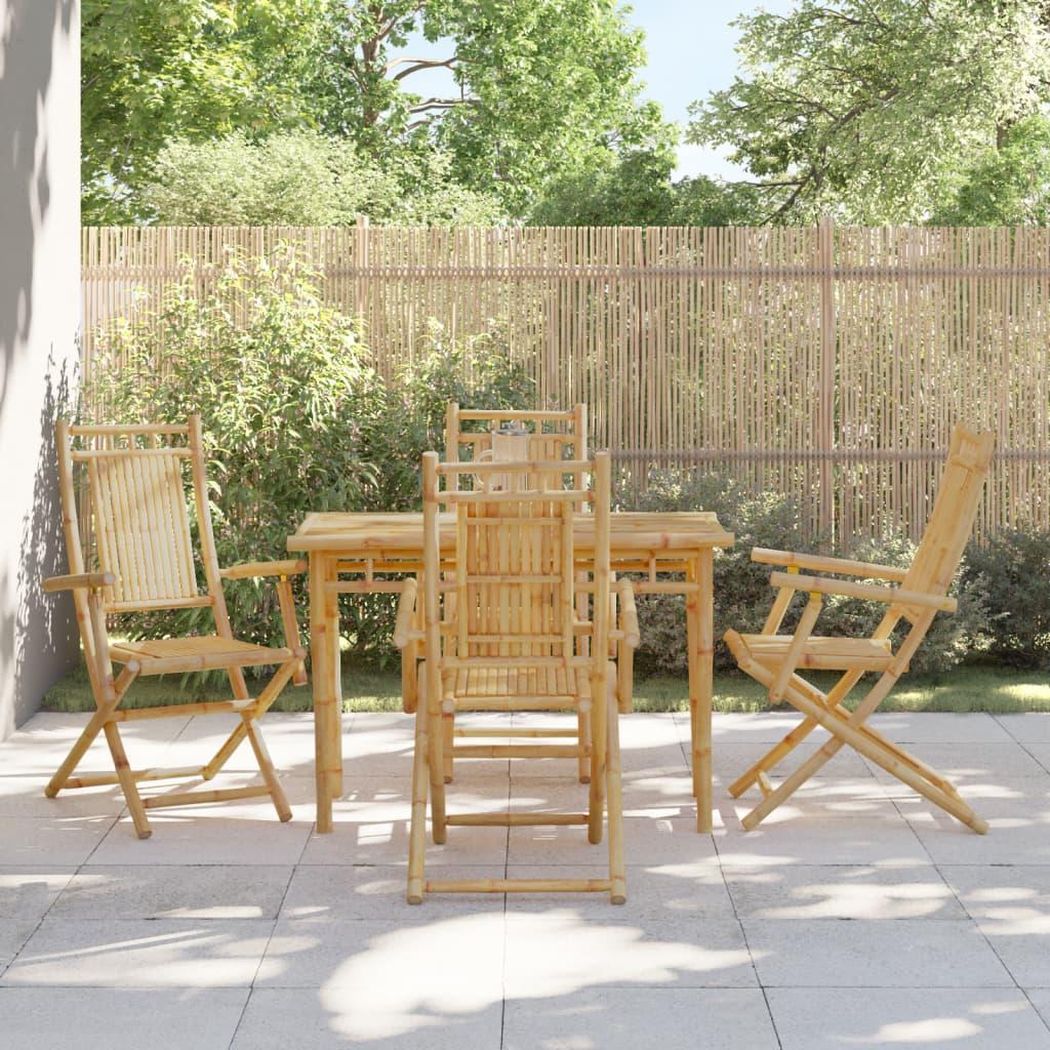 VIDAXL Chaises pliables de jardin lot de 4 53x66x99 cm bambou