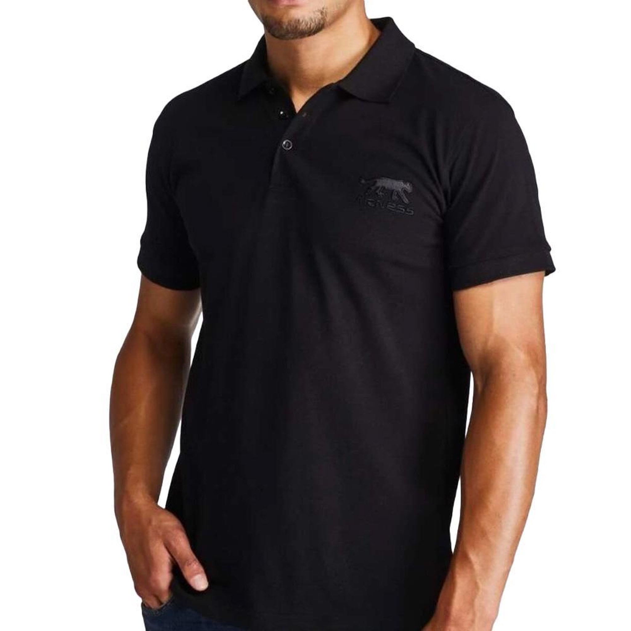 Airness Polo Noir Homme Airness Predator. Coloris disponibles : Noir