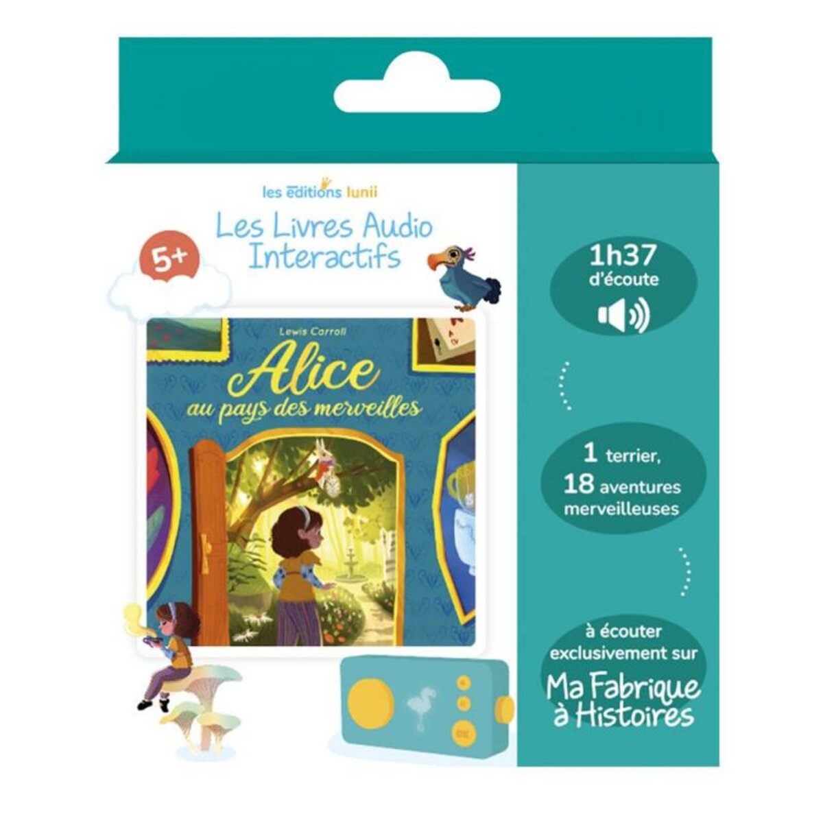 Lunii Coffret livre audio Lunii Alice aux pays des merveilles pour conteuse