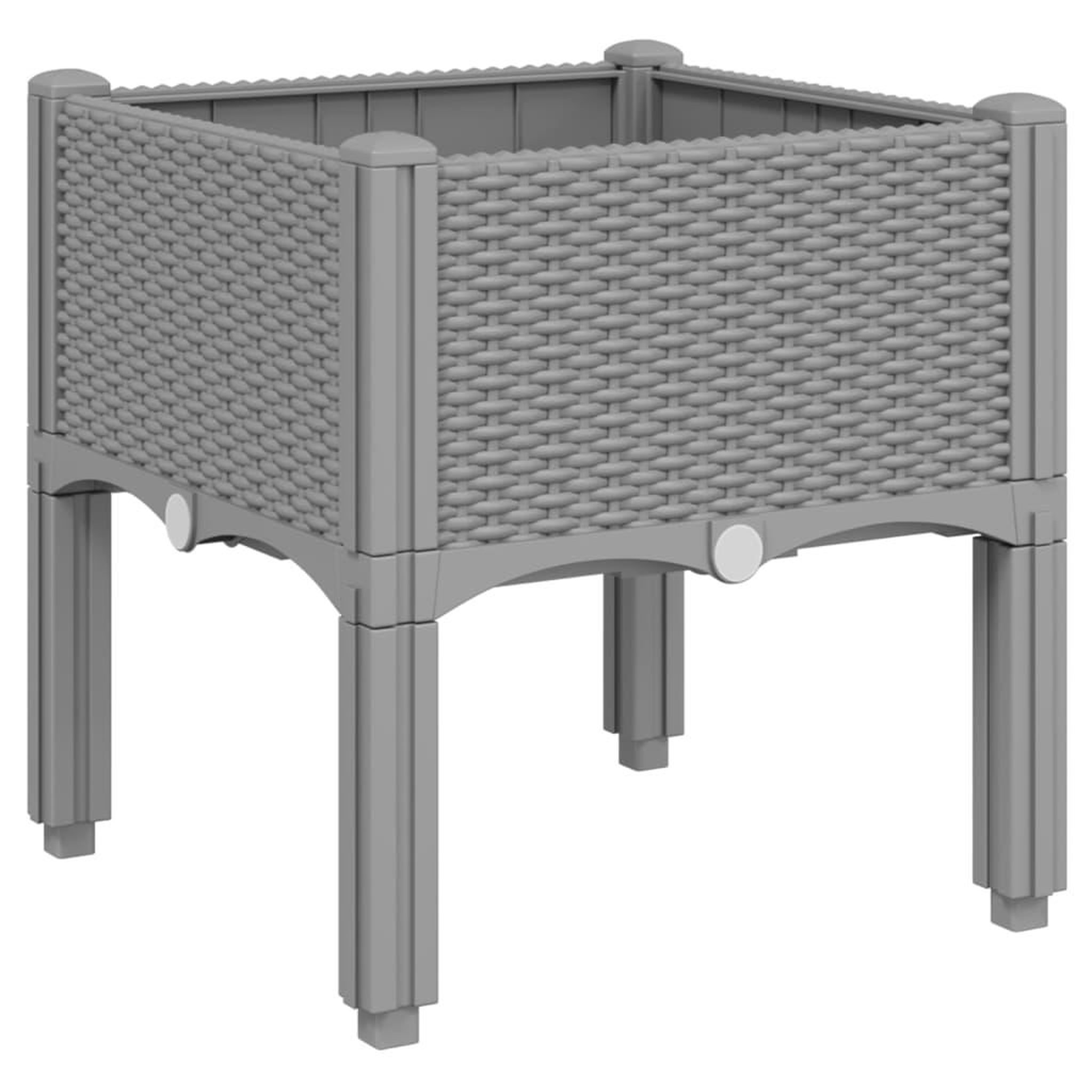 Voir la diapositive 2 : VIDAXL Jardiniere avec pieds gris clair 40x40x42 cm PP