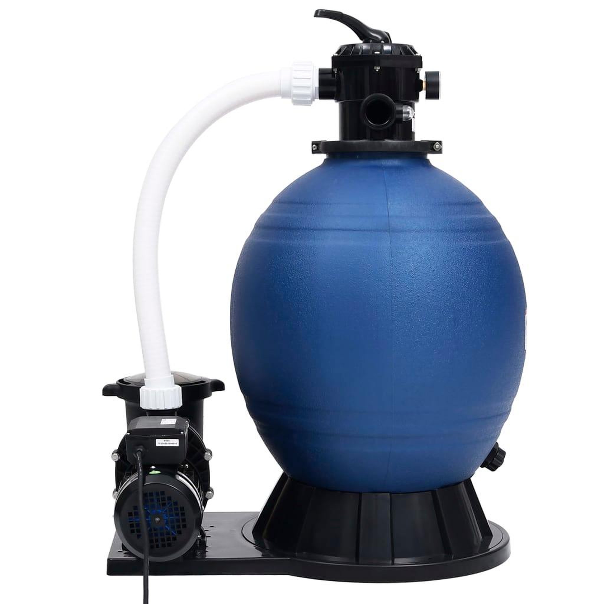 Voir la diapositive 2 : VIDAXL Filtre a sable avec vanne 7 voies et pompe 1000 w bleu et noir
