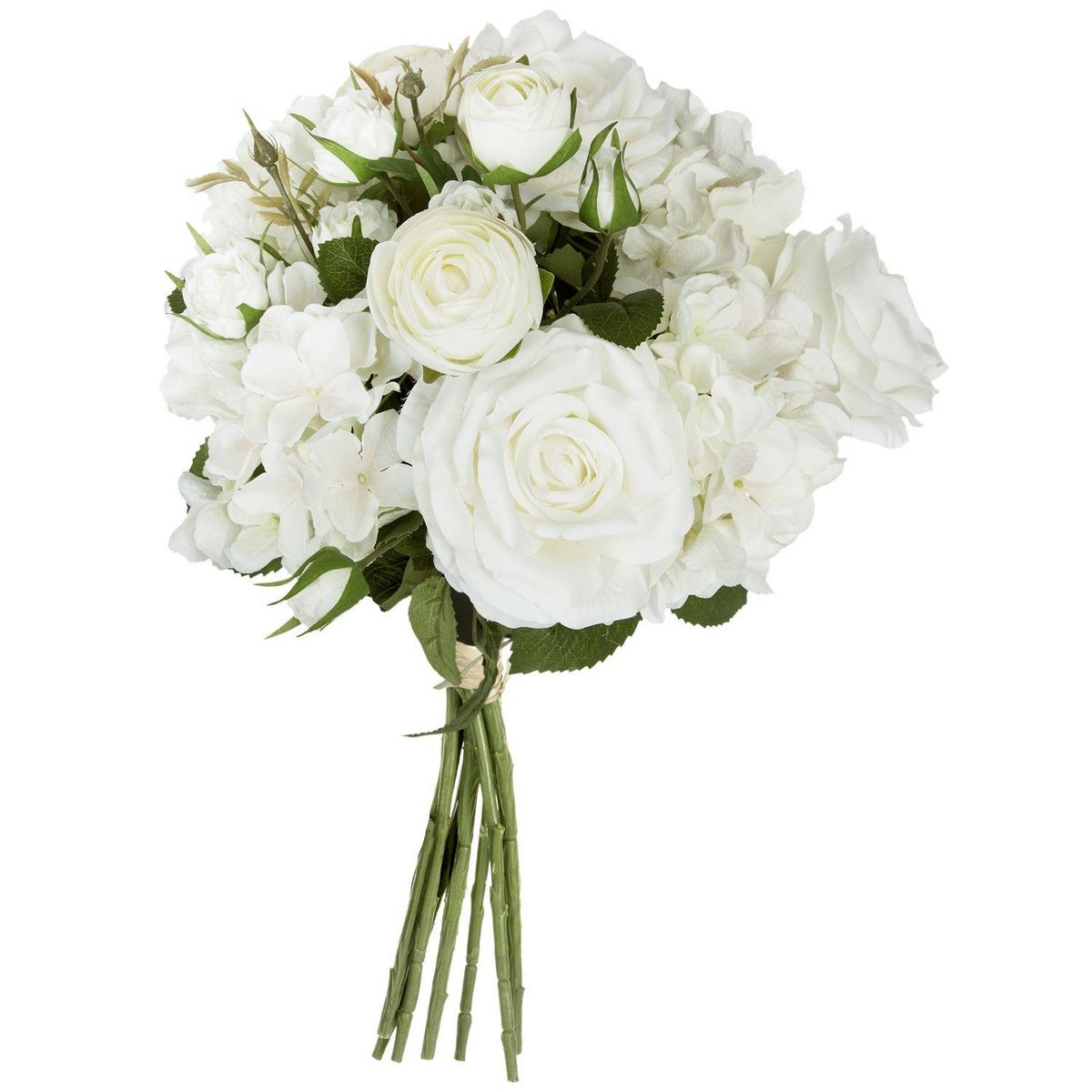 ATMOSPHERA Bouquet artificiel de 18 Fleurs - H. 50 cm - Blanc