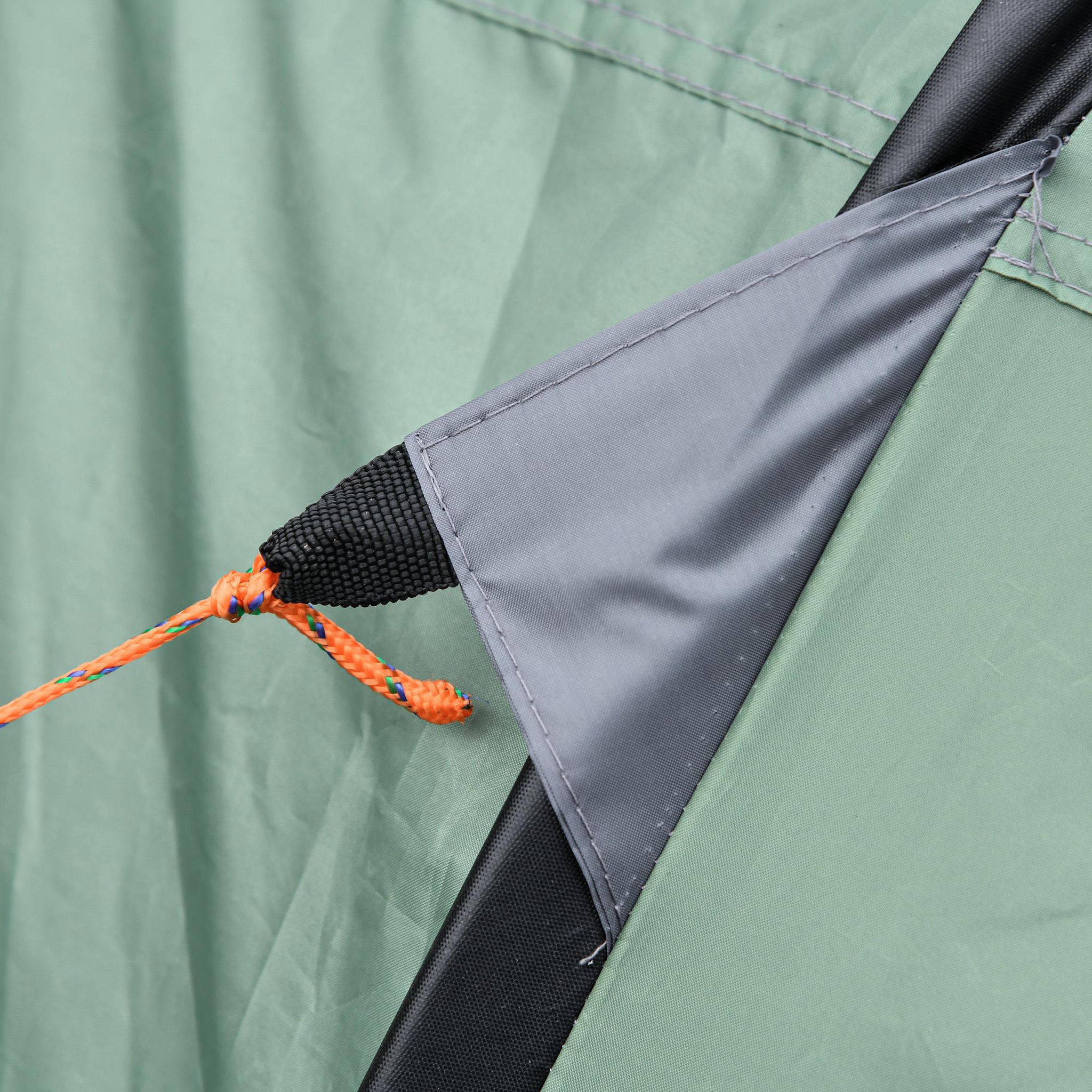 Voir la diapositive 4 : OUTSUNNY Tente de camping 4-5 personnes montage instantanée pop-up 2 portes enroulables 4 fenêtres dim. 2,63L x 2,2l x 1,23H m fibre verre polyester PE vert gris