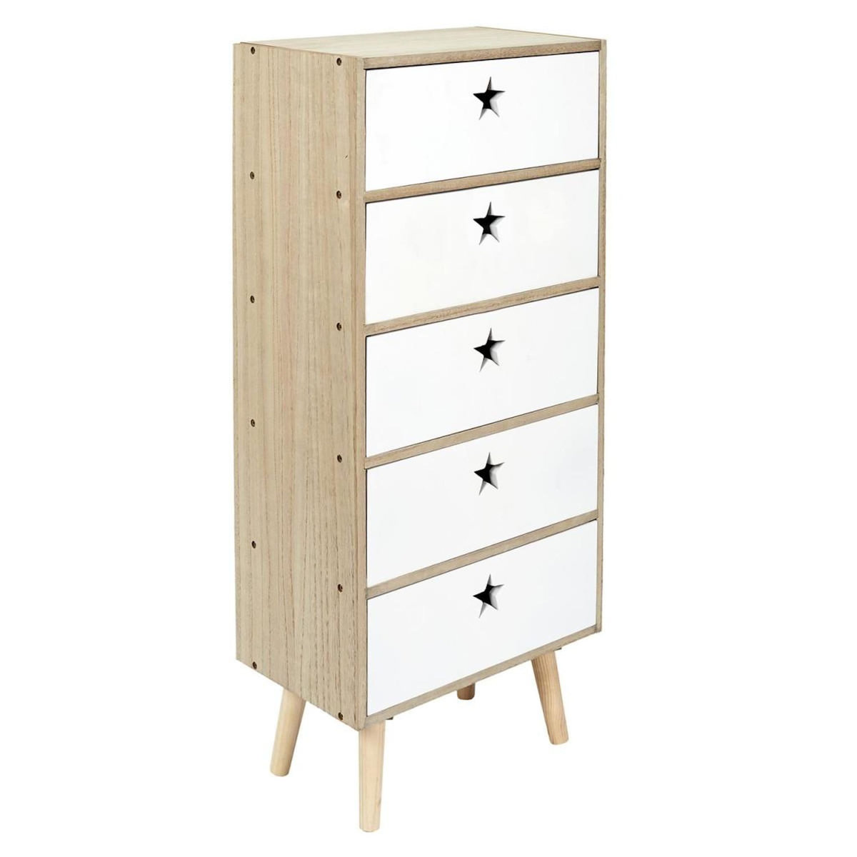 Paris Prix Chiffonnier Enfant  Like a Star  91cm Blanc & Beige