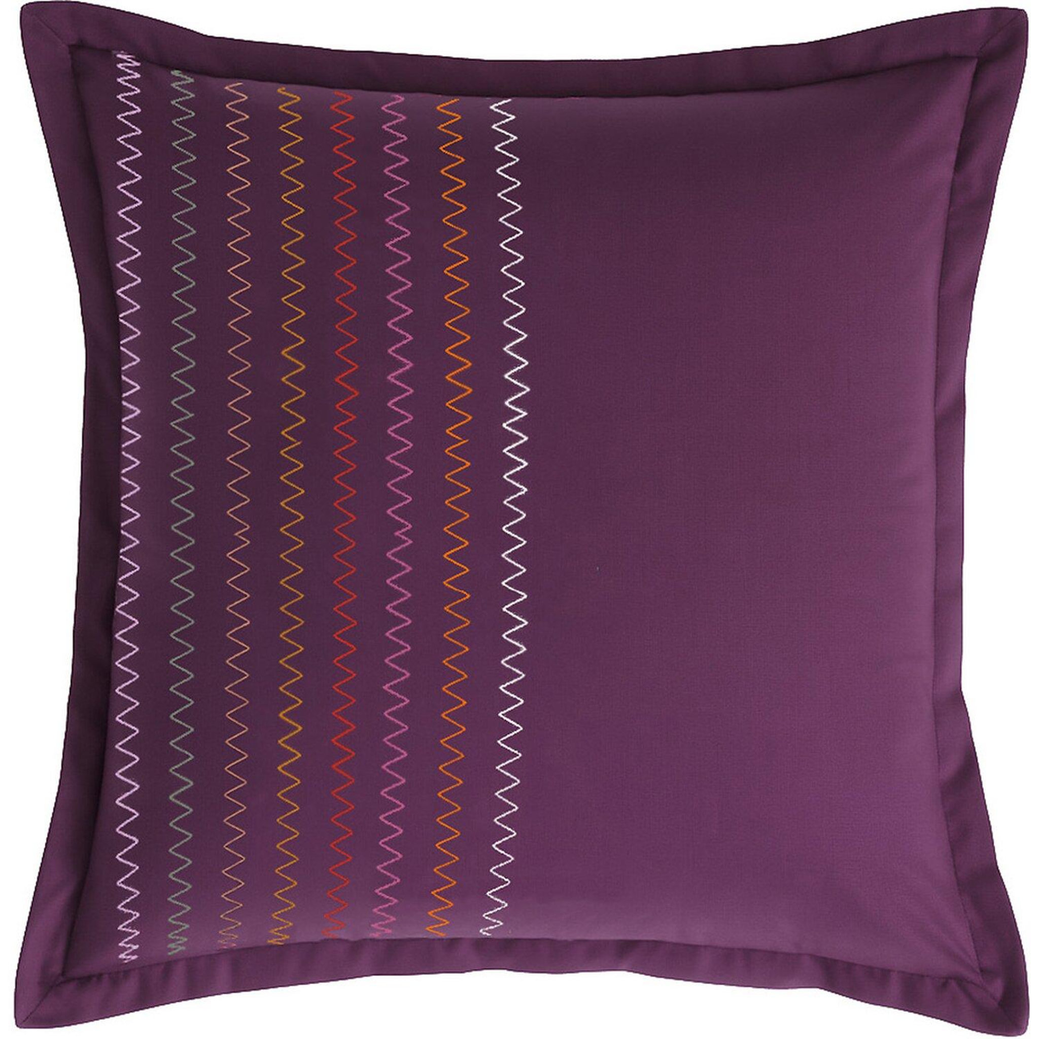 Home collection Taie d'oreiller 65x65cm 100%percale coton elegance ciruela