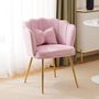 Voir la diapositive 2 : MERAX Fauteuil Fixe Avec Coussin Papillon Et Pieds En Métal Rose