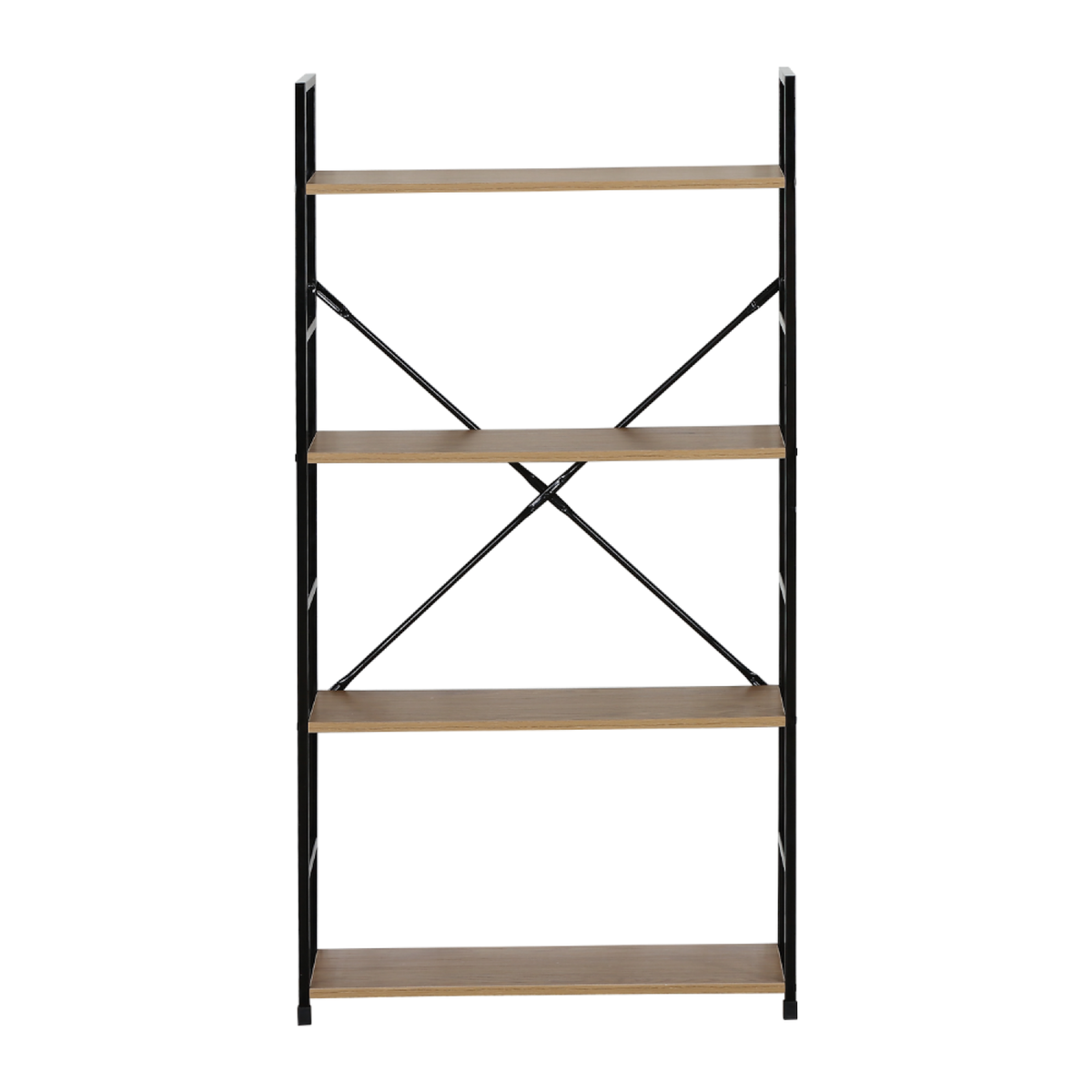 CONCEPT USINE Etagère 4 rangements 112 cm chêne et noir TYDA