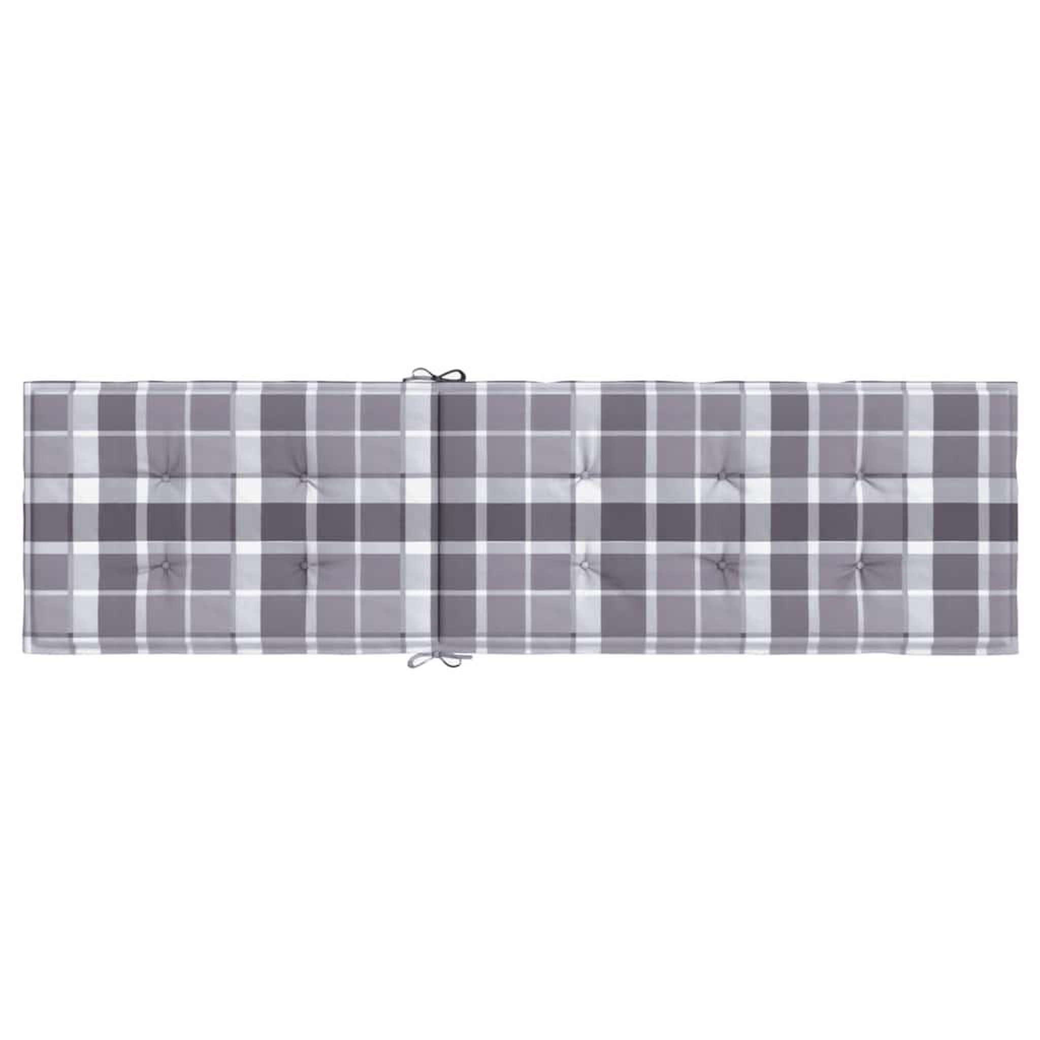 Voir la diapositive 5 : VIDAXL Coussin de chaise de terrasse carreaux gris (75+105)x50x4 cm