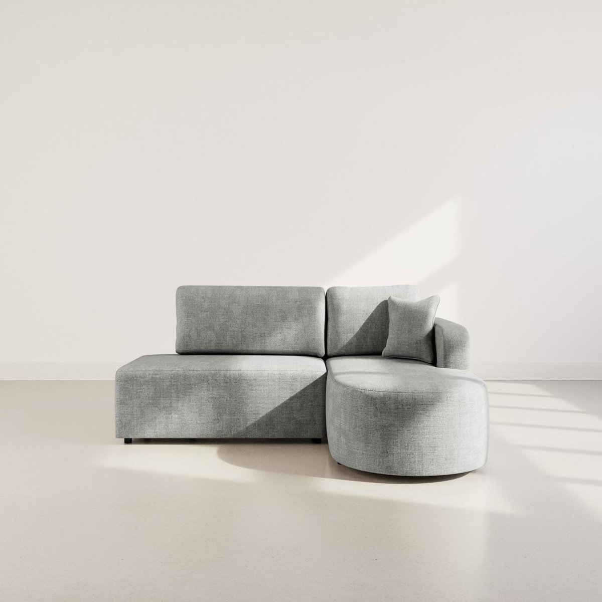 BEST MOBILIER Miro - canapé d'angle droit 4 places convertible avec coffre en velours texturé