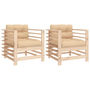 Voir la diapositive 2 : VIDAXL Chaises de jardin avec coussins lot de 2 bois de pin massif