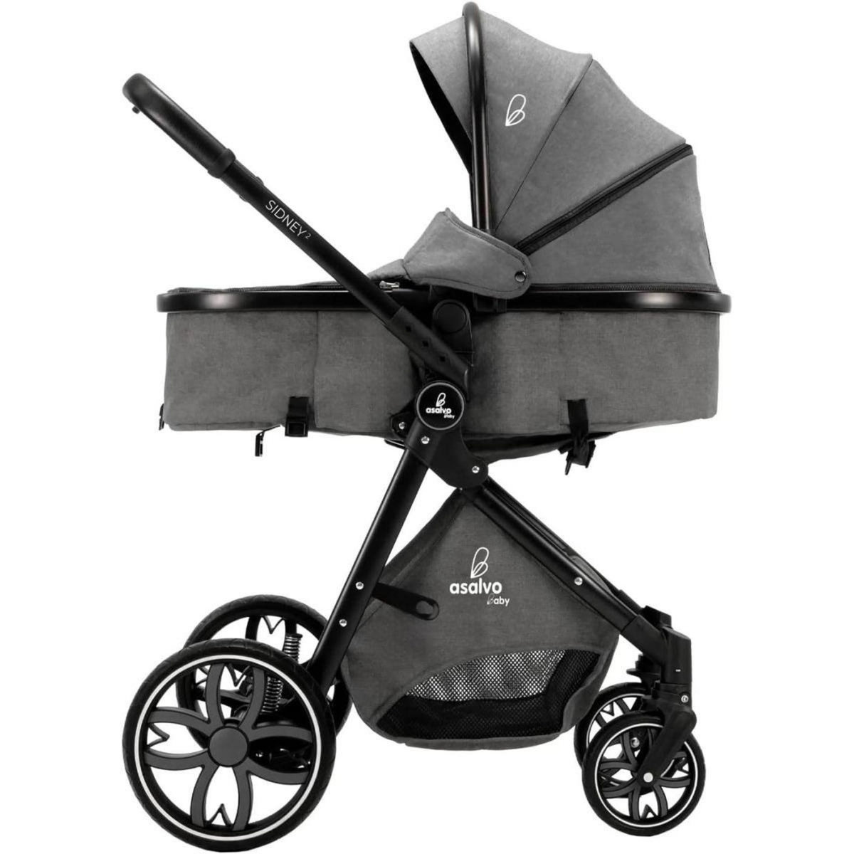 Asalvo Poussette Sidney II Grise - Confort et Sécurité pour Bébé