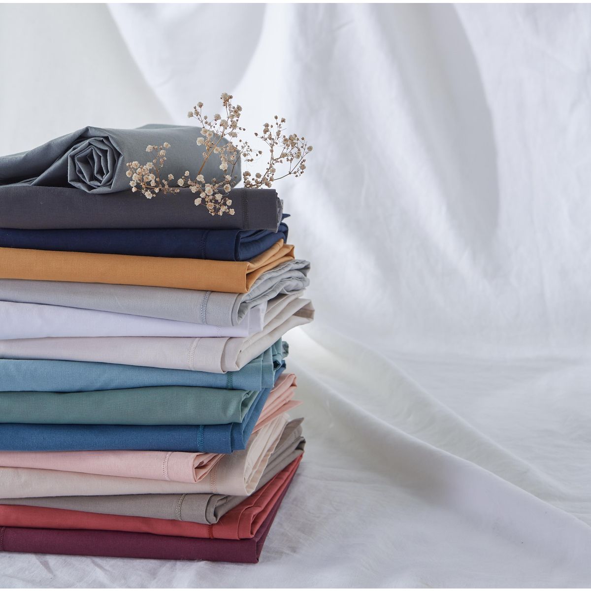 ACTUEL Drap plat uni en coton 57 fils - collection permanente