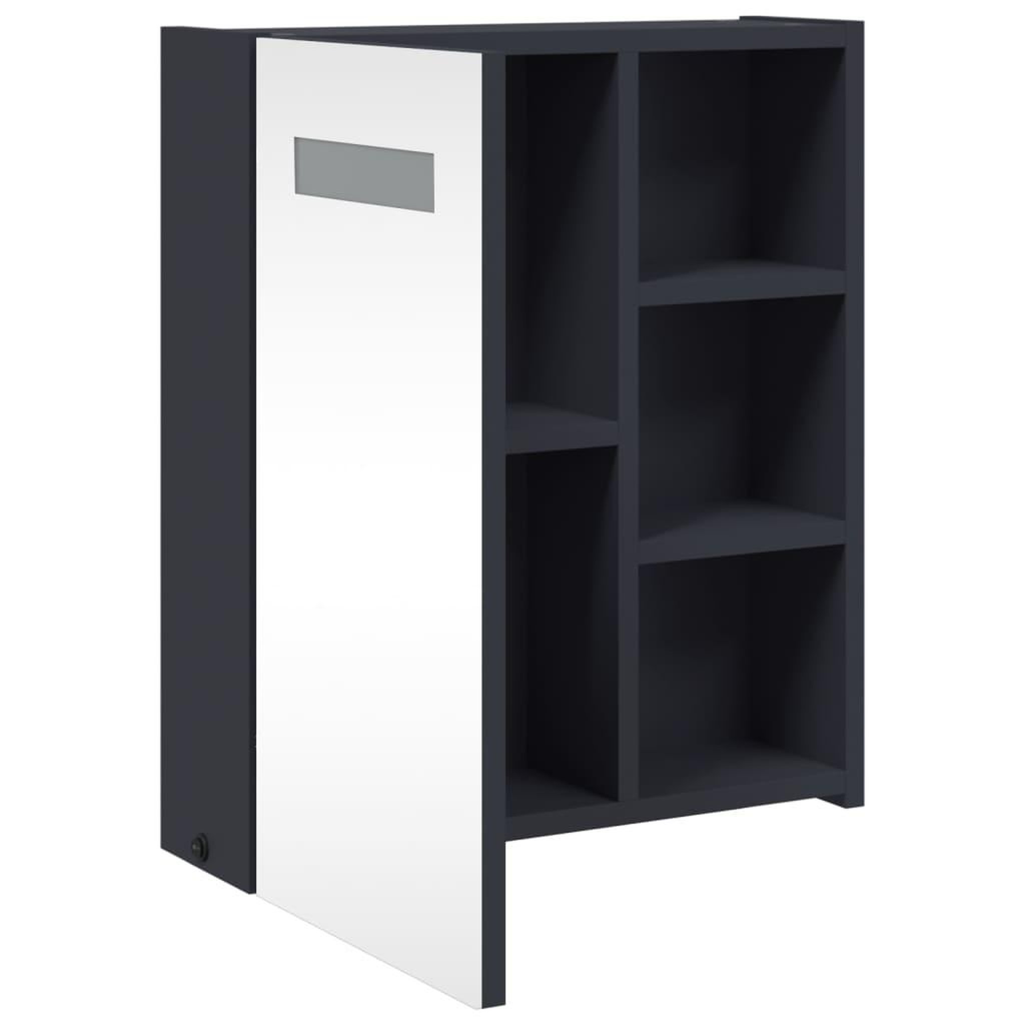 Voir la diapositive 5 : VIDAXL Armoire de salle de bain a miroir avec LED gris 45x13x52 cm