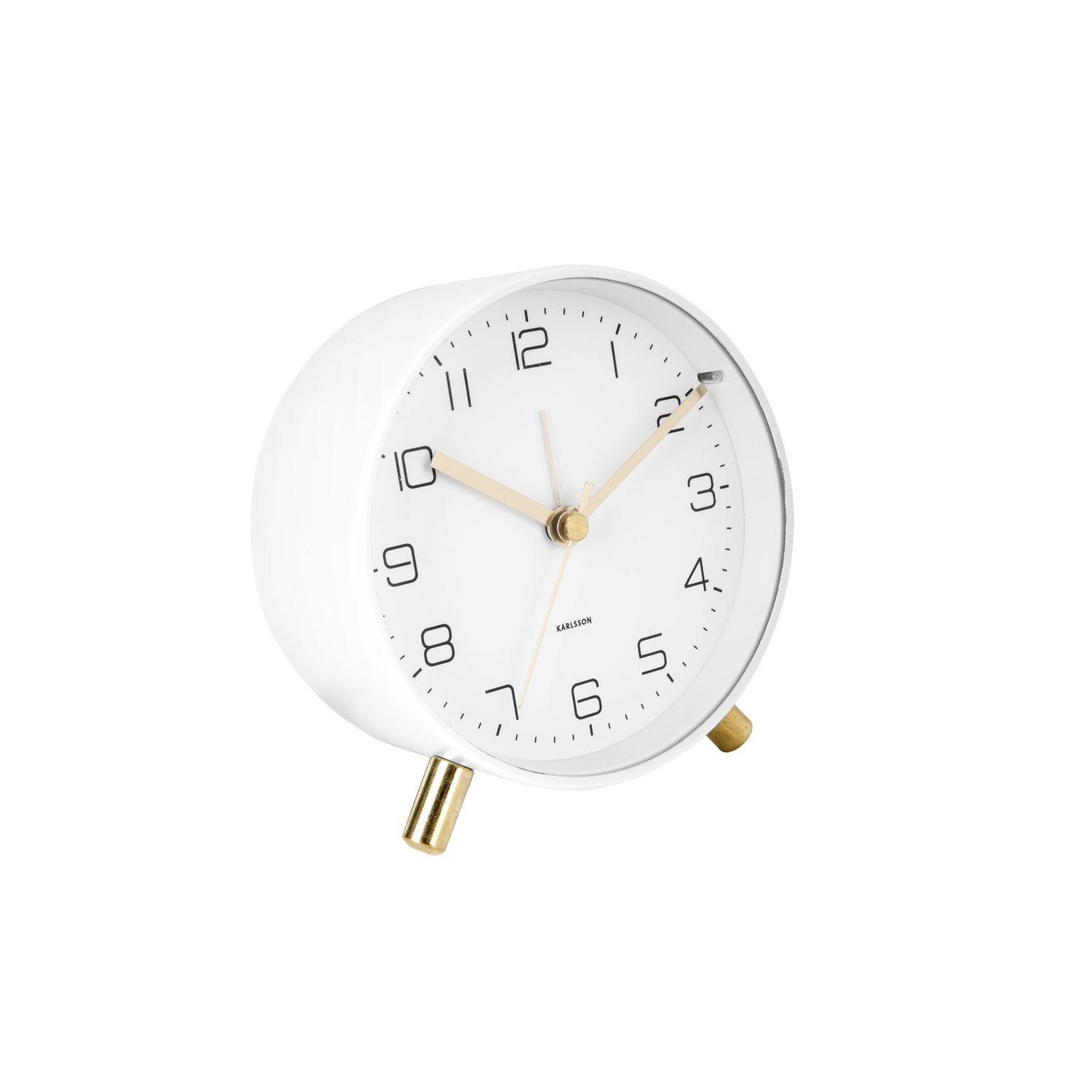 Karlsson Horloge réveil en métal lofty - diam. 11 cm. Coloris disponibles : Blanc, Vert