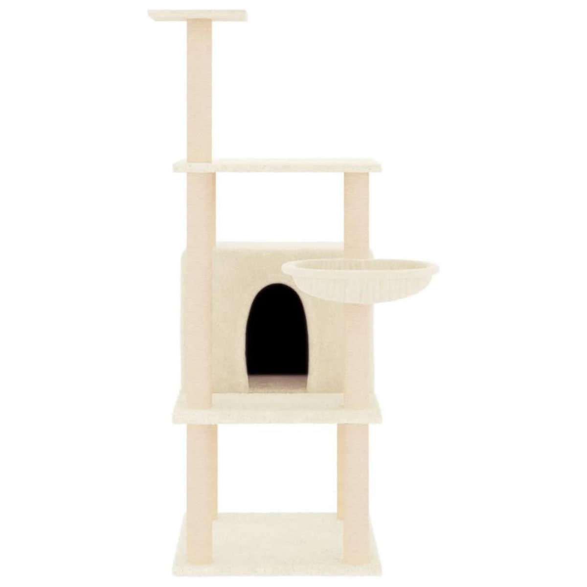 VIDAXL Arbre a chat avec griffoirs en sisal creme 132 cm