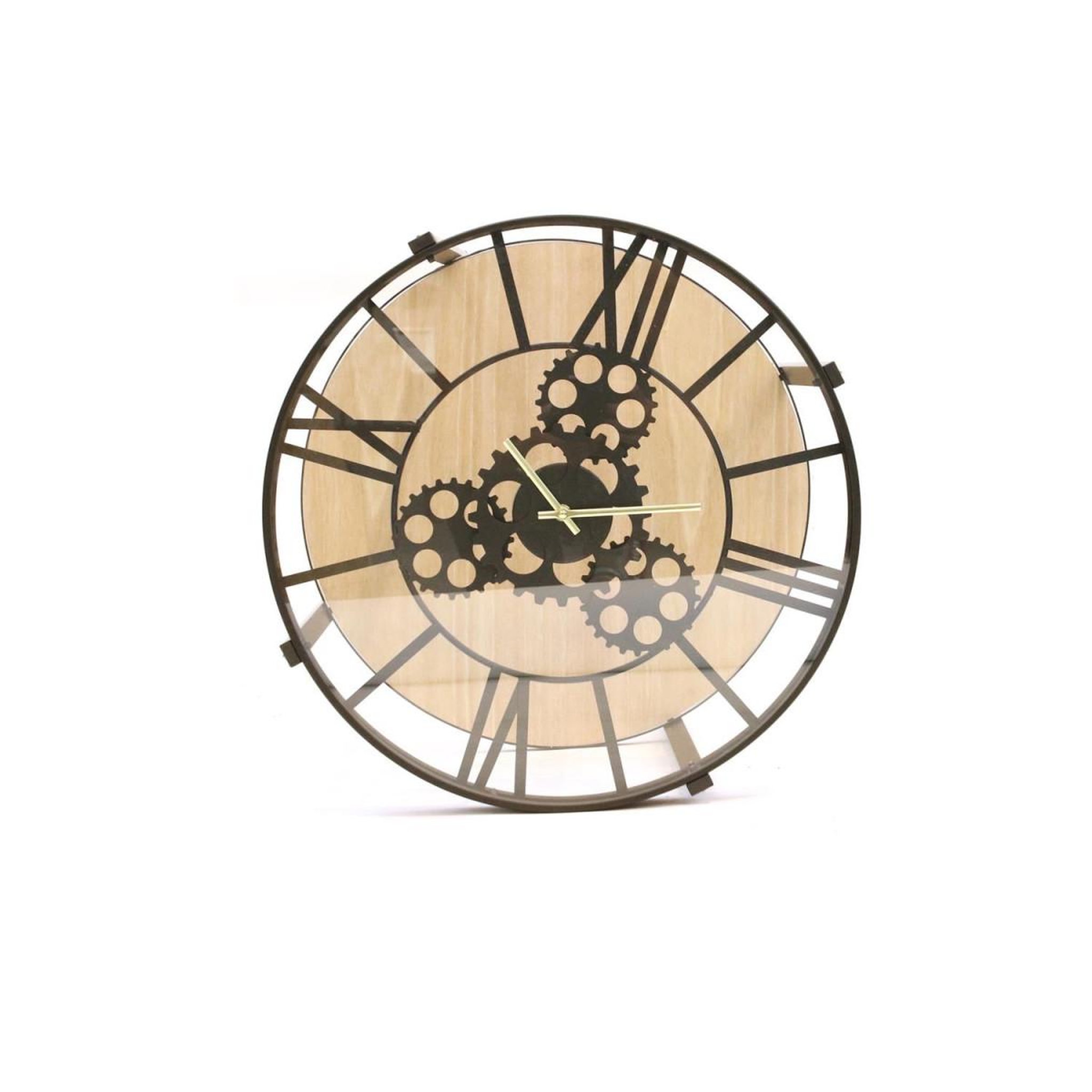 Voir la diapositive 3 : The Home Deco Factory Table d'Appoint Design  Plateau Horloge  40cm Noir