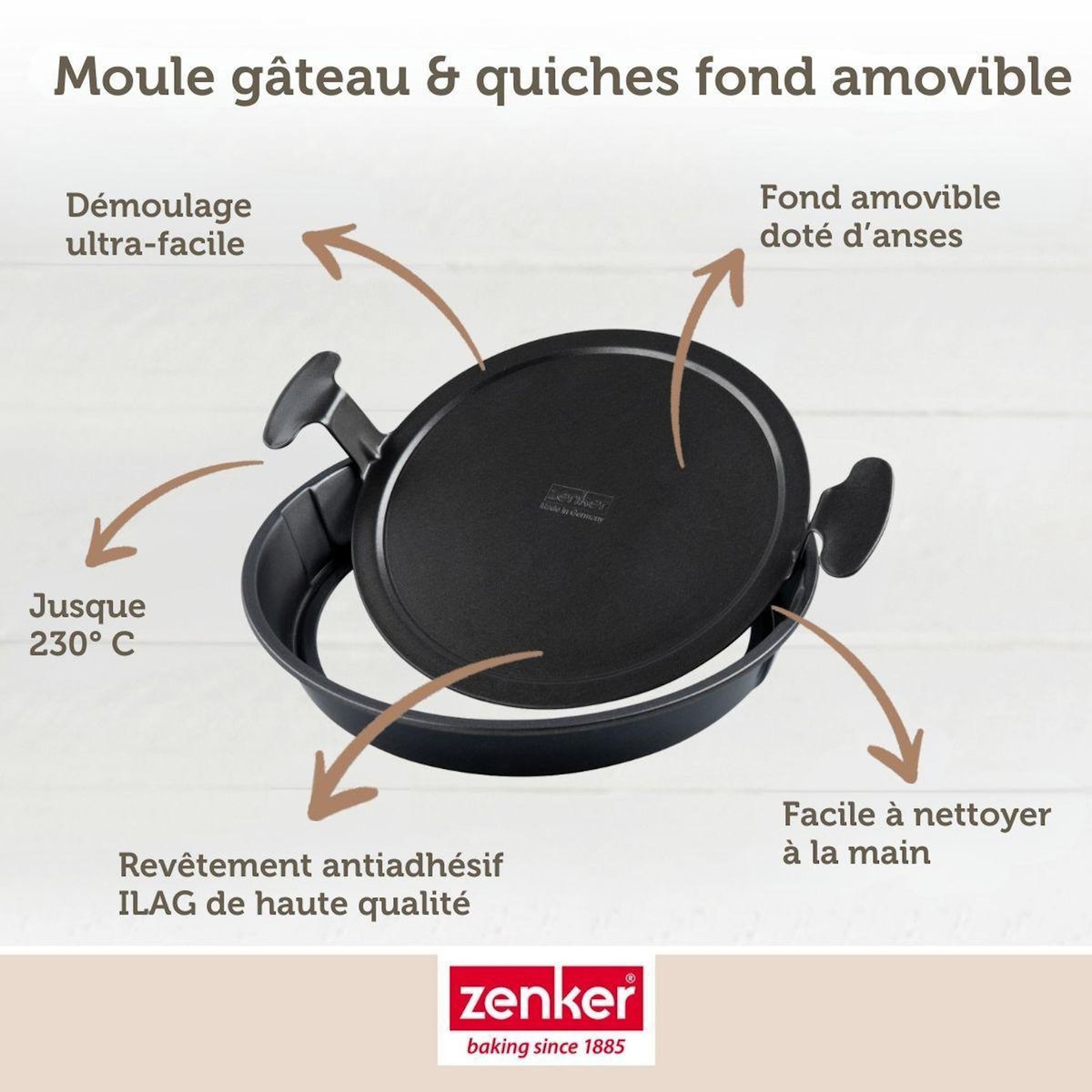 ZENKER Ensemble comprenant d'un moule à gâteau Zenker, 2 bols à mixer en inox Fackelmann