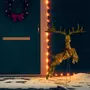 VIDAXL Renne volant de decoration de Noël 120 LED Dore blanc chaud