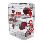 Zolux Cage sur 3 étages ZOLUX - Rody3 trio - Pour hamsters, souris et gerbilles - L 41 x p 27 x h 53 cm - Grenadine