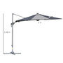 Voir la diapositive 3 : OUTSUNNY Parasol déporté octogonal parasol LED inclinable pivotant manivelle piètement acier dim. Ø 3 x 2,48H m gris