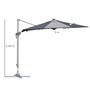 Voir la diapositive 3 : OUTSUNNY Parasol déporté octogonal parasol LED inclinable pivotant manivelle piètement acier dim. Ø 3 x 2,48H m gris