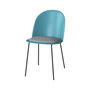 Voir la diapositive 3 : Rendez vous déco Lot de 2 chaises bleues en plastique, tissu gris et pieds en métal-Lulu