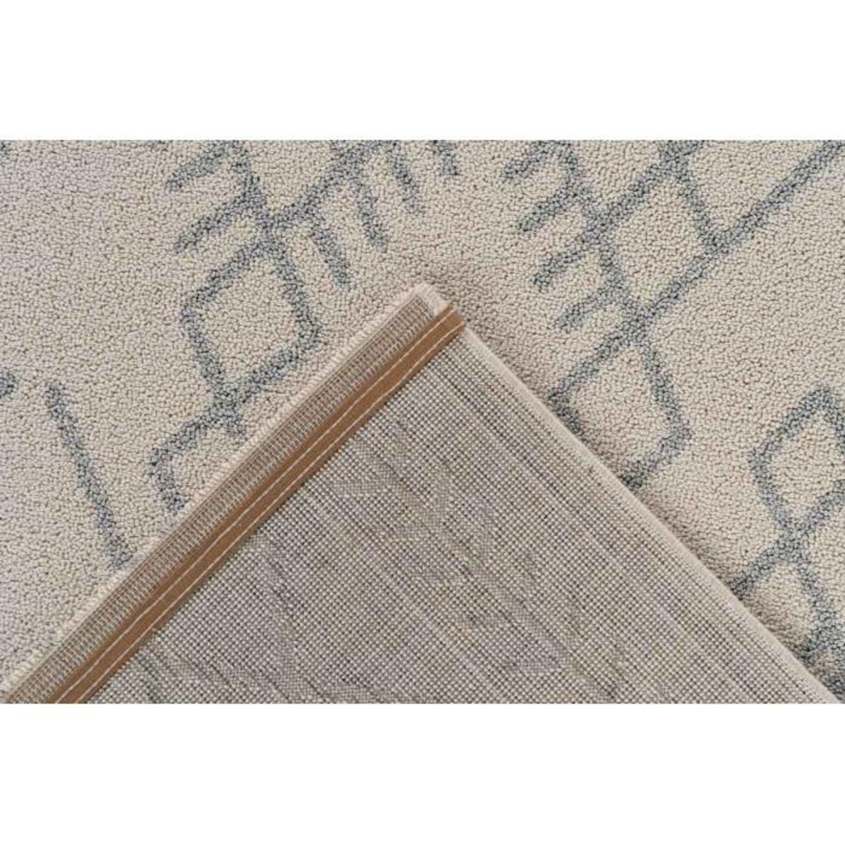 Paris Prix Tapis Tissé Déco Scandinave  Gène II  Beige & Bleu