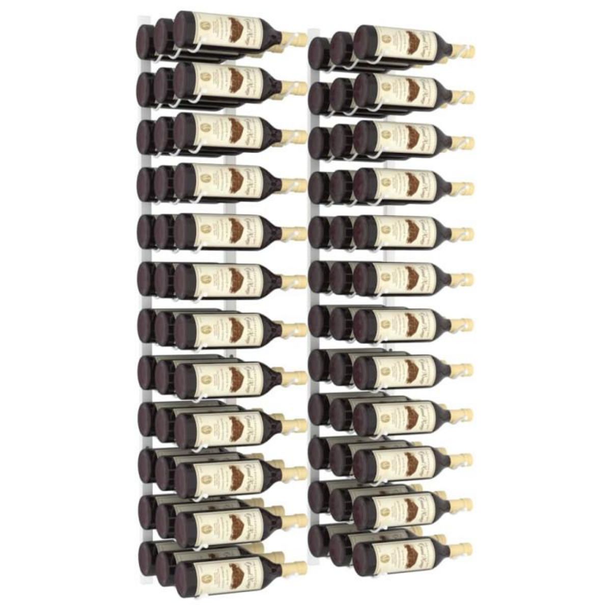 VIDAXL Casier à vin mural pour 36 bouteilles 2 pcs Blanc Fer