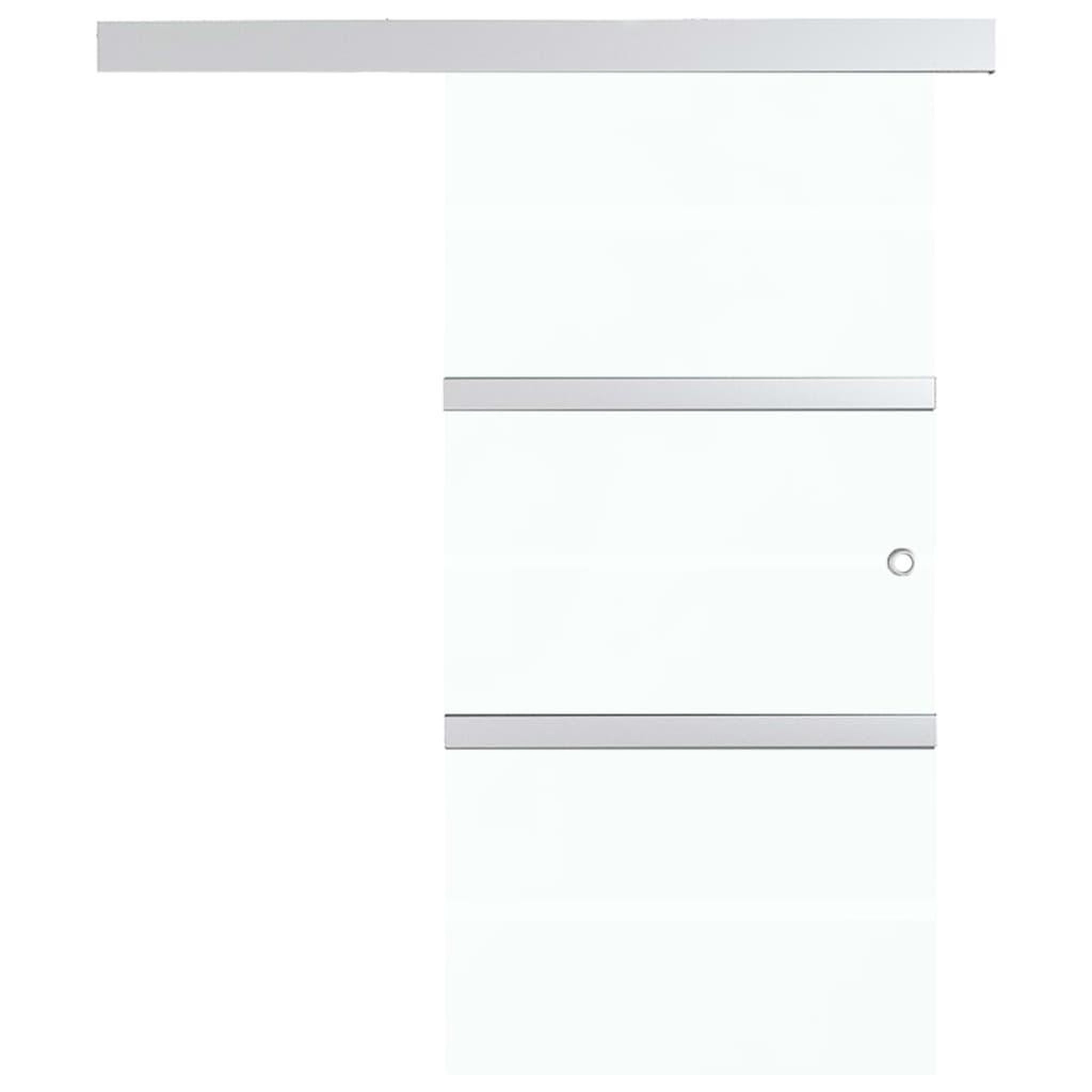 Voir la diapositive 4 : VIDAXL Porte coulissante butees souples Verre ESG aluminium 76x205 cm
