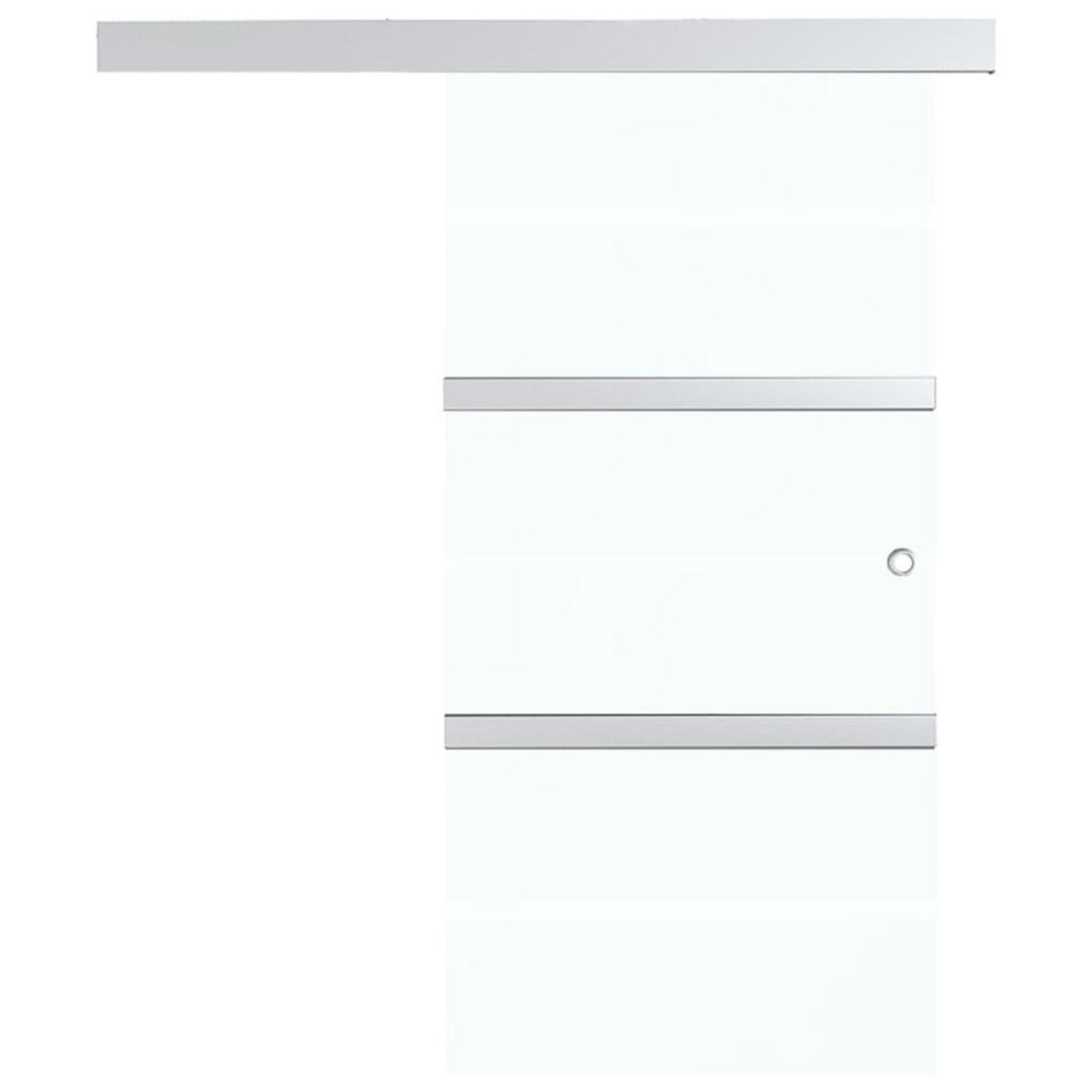VIDAXL Porte coulissante butees souples Verre ESG aluminium 76x205 cm