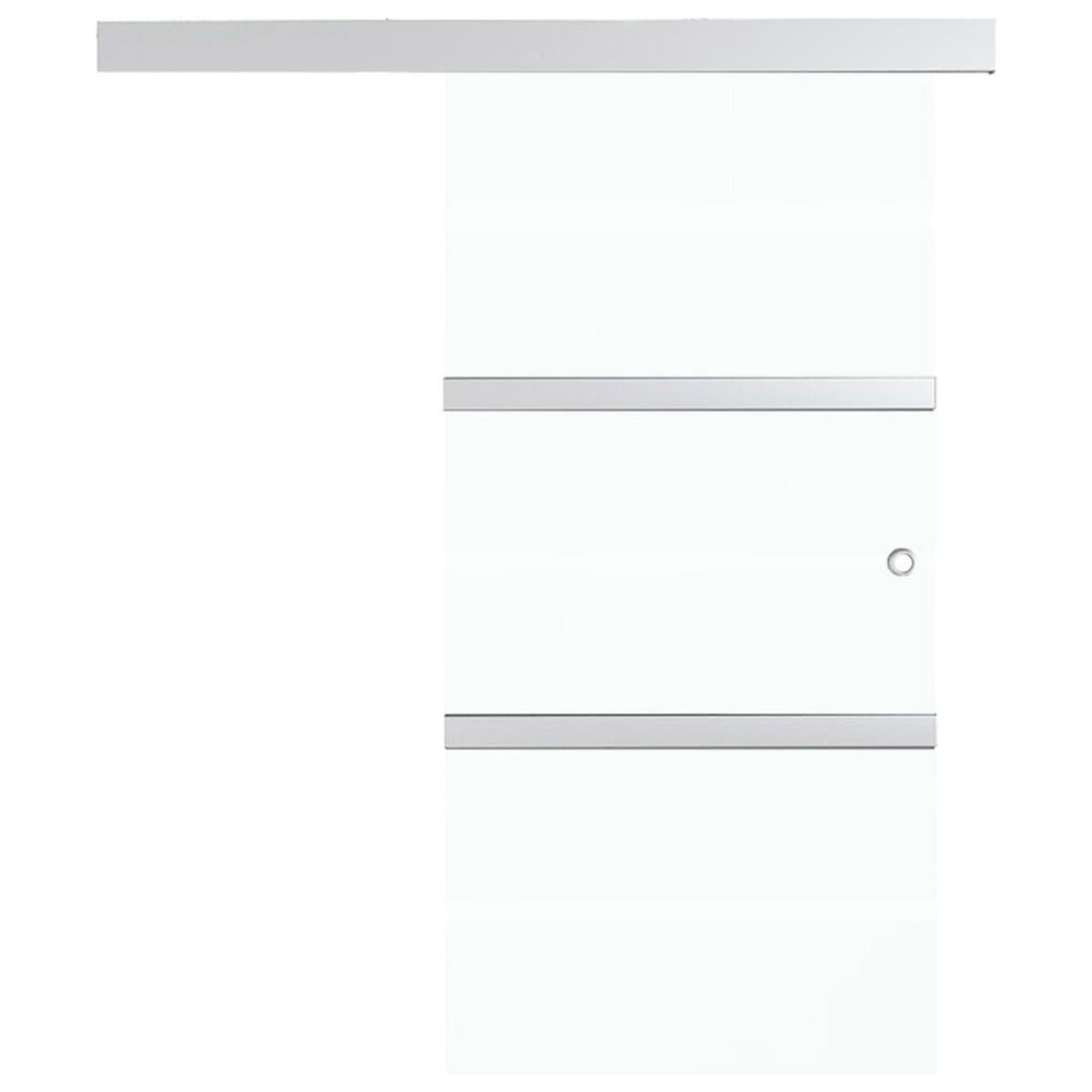 VIDAXL Porte coulissante butees souples Verre ESG aluminium 76x205 cm