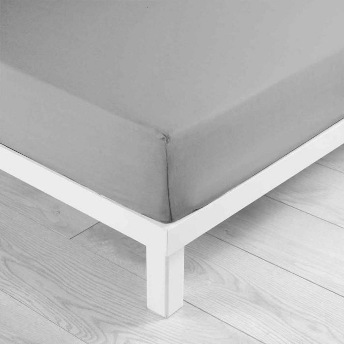 Paris Prix Drap Housse en Coton  Biolina  90x190cm Gris