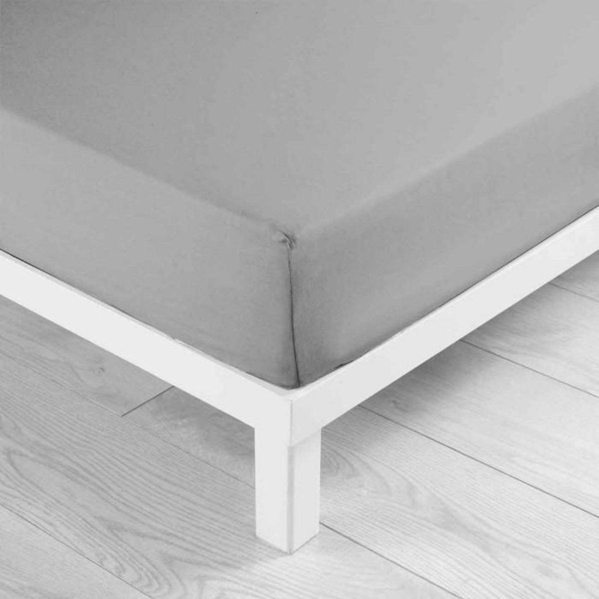 Paris Prix Drap Housse en Coton  Biolina  90x190cm Gris