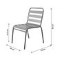 Voir la diapositive 3 : Habitat et Jardin Lot de 4 chaises de jardin en métal empilables  Bilbao  - Taupe