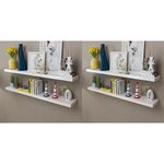 VIDAXL Etageres murales 4 pcs Blanc 120 cm